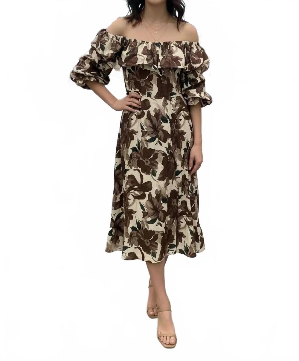 NEW ENTRO women's elevated everyday glam dress in rich brown